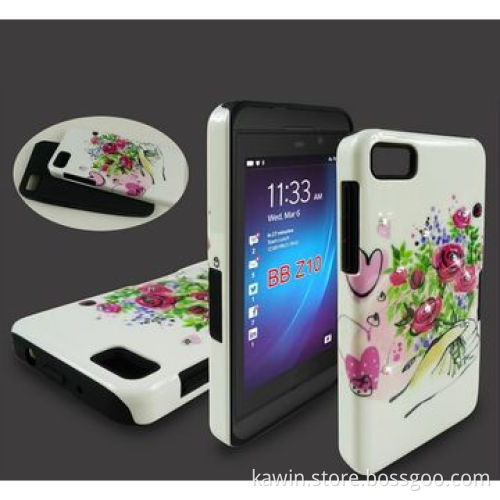 Water Transfer Printing PC+Silicone Cover for BlackBerry Z10
